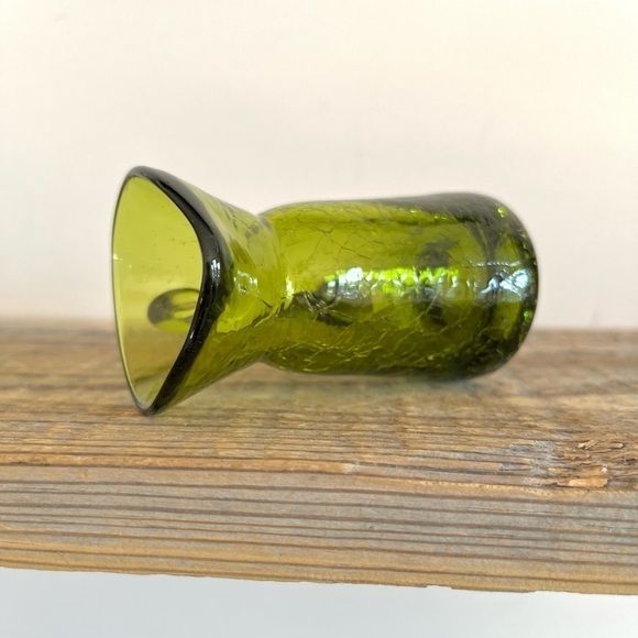green crackle art glass pitcher mini - Picture 4 of 4